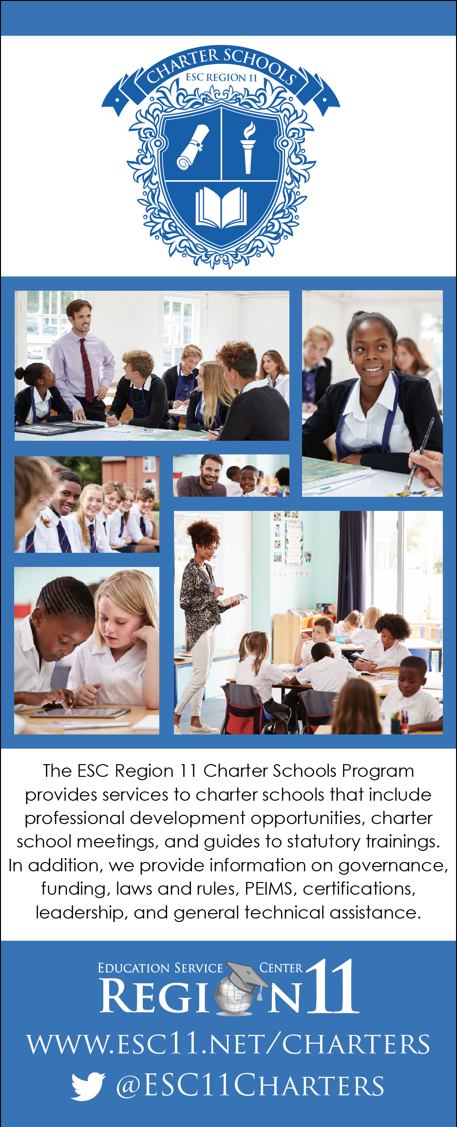 ESC Region 11 Charter Schools Program Provides PD, meetings, and guides to statutory trainings.